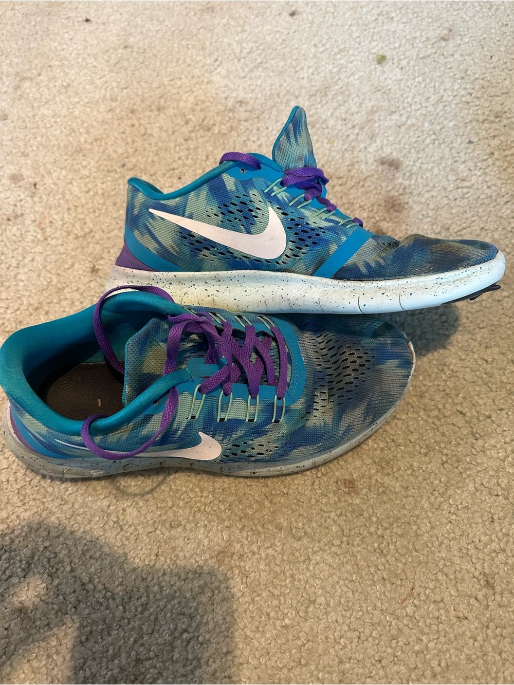 Nike Blue/Purple Athletic Shoes - Lightweight Running Sneakers